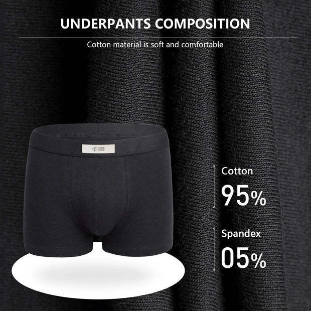 Men's Cotton Underwear, Winter Thickening Thermal Boxer Briefs for Men Support Pouch Short Pants for man