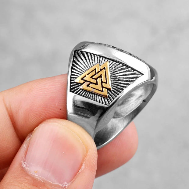 Nordic Mythology Viking Odin Stainless Steel Men's Rings Jewelry