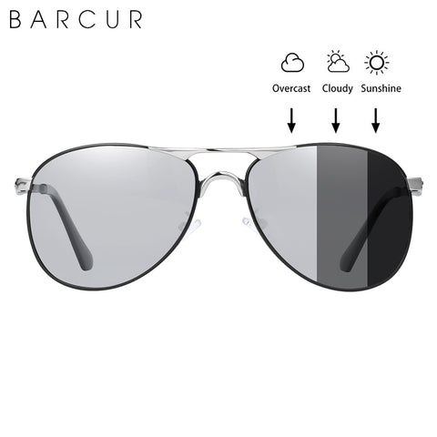 BARCUR gafas de sol fotocromáticas de alta calidad para hombre, marca de diseñador, gafas de sol polarizadas para conducir, gafas de sol para hombre UV400