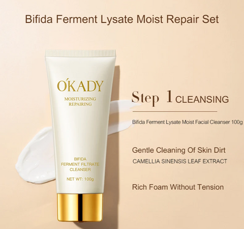 OKADY High Pro Quality Bifida Ferment Filtrate Moisturizing Anti-Aging Lotion Toner Cream Organic Skin Care Set