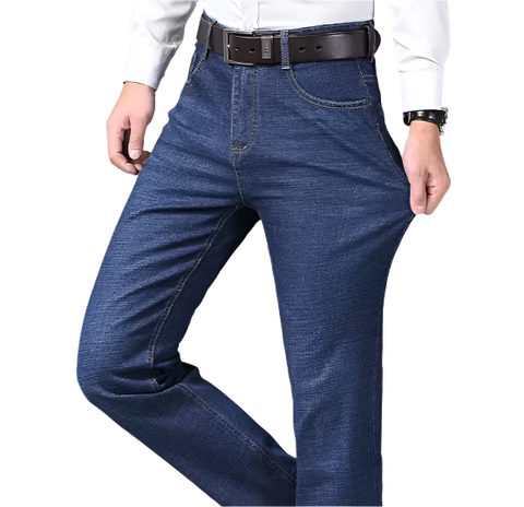 Men's Jeans Stretch Fit Business Fashion Soft Denim Brand Pants all Seasons