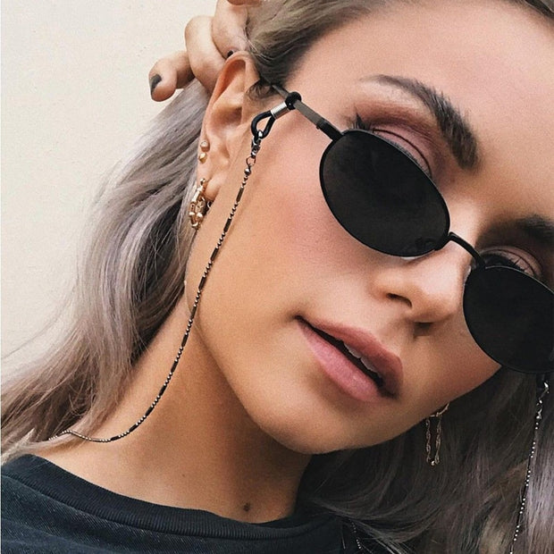 Fashion Woman Sunglasses Chain Cylinder Bead Chain Anti-Falling Glasses Eyeglasses Cord Necklace