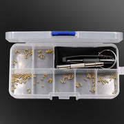 Eyeglasses Sunglasses Watch Repair Kit with Screws Tweezers Screwdriver Gold/Black Stainless Steel Screws