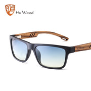 HU WOOD Brand Design Zebra Wood Sunglasses For Men Fashion Sport Color Gradient Sunglasses Driving Fishing Mirror Lenses GR8016