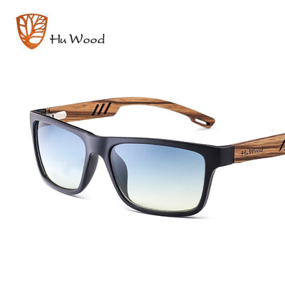 HU WOOD Brand Design Zebra Wood Sunglasses For Men Fashion Sport Color Gradient Sunglasses Driving Fishing Mirror Lenses GR8016