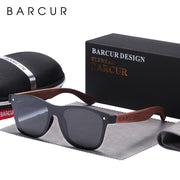 BARCUR Walnut Sunglasses for Men Polarized Wood Sun Glasses UV400 Oculos De Sol Masculino Feminino