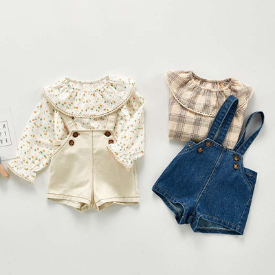 New Baby Overalls Boys Girls Denim Overalls Kids Jumpsuit Korean Fashion Children Denim Shorts