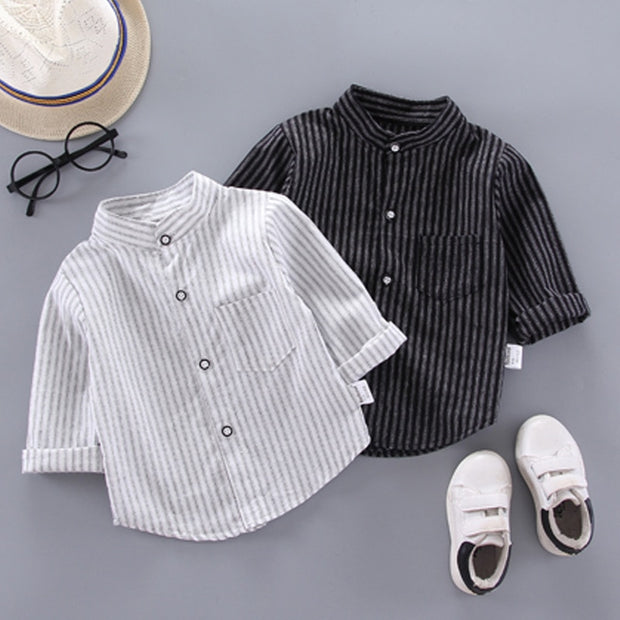 Shirts for Boys Long Sleeve Striped Print Shirts Kids Tops Shirts.