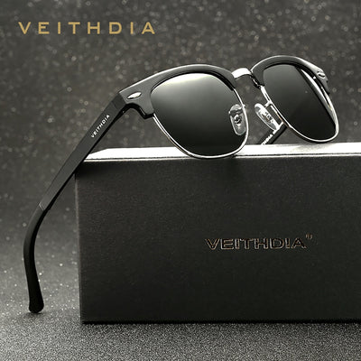 VEITHDIA gafas de sol Retro Unisex de aluminio UV400 hombres polarizadas gafas clásicas de conducción al aire libre mujeres gafas de sol para hombre 6690