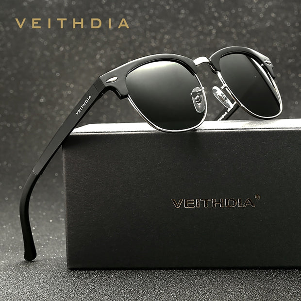 VEITHDIA gafas de sol Retro Unisex de aluminio UV400 hombres polarizadas gafas clásicas de conducción al aire libre mujeres gafas de sol para hombre 6690