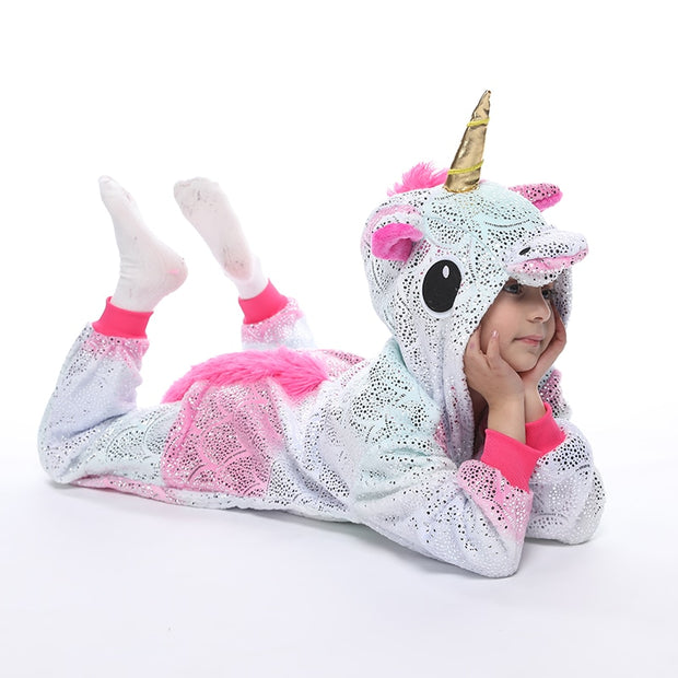 Children Unicorn Pajamas Boy and Girl Cartoon Animal Pajama Sleepwear Hoodie