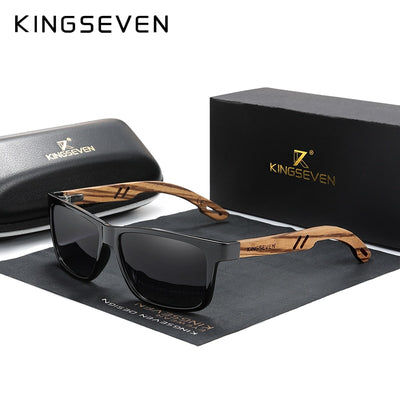 KINGSEVEN Handmade Wooden Eyewear Polarized Mirror Sunglasses Men Women Vintage Design Oculos de sol masculino UV400